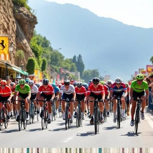 Ciclisti che partecipano a una tappa del Giro d'Italia