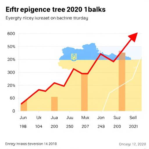 Grafico che mostra l'aumento dei prezzi dell'energia a causa della guerra in Ucraina