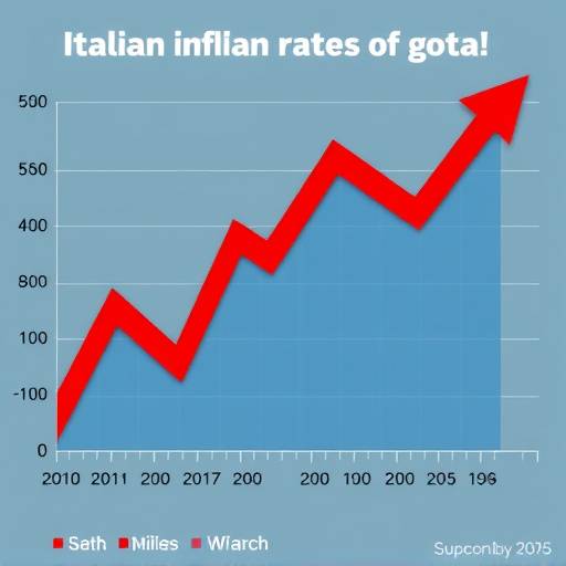 Grafico che mostra l'aumento dell'inflazione in Italia