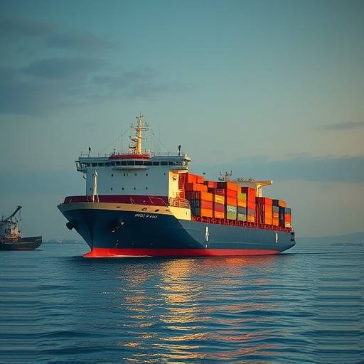 Nave cargo che trasporta merci