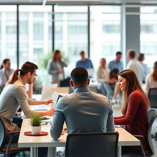 Persone che lavorano in un ufficio moderno